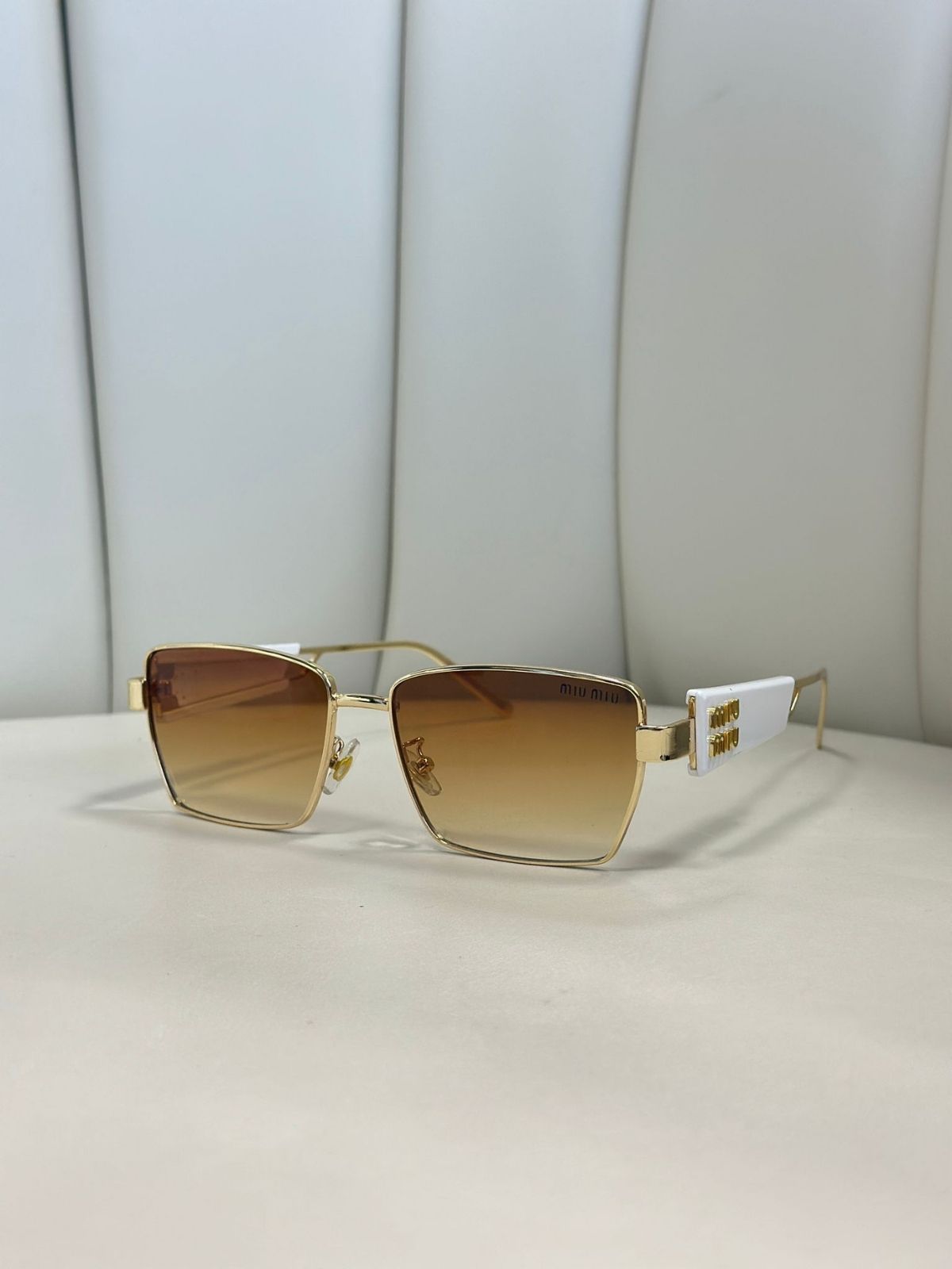 Mıu Mıu Dikdörtgen Tasarım Güneş Gözlüğü -Kahve