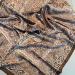 Nakkaş Desen Pamuk İpek Şal-10003-Karamel