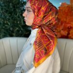 Oxxo Desen Vual İpek Eşarp-6203662-Taba