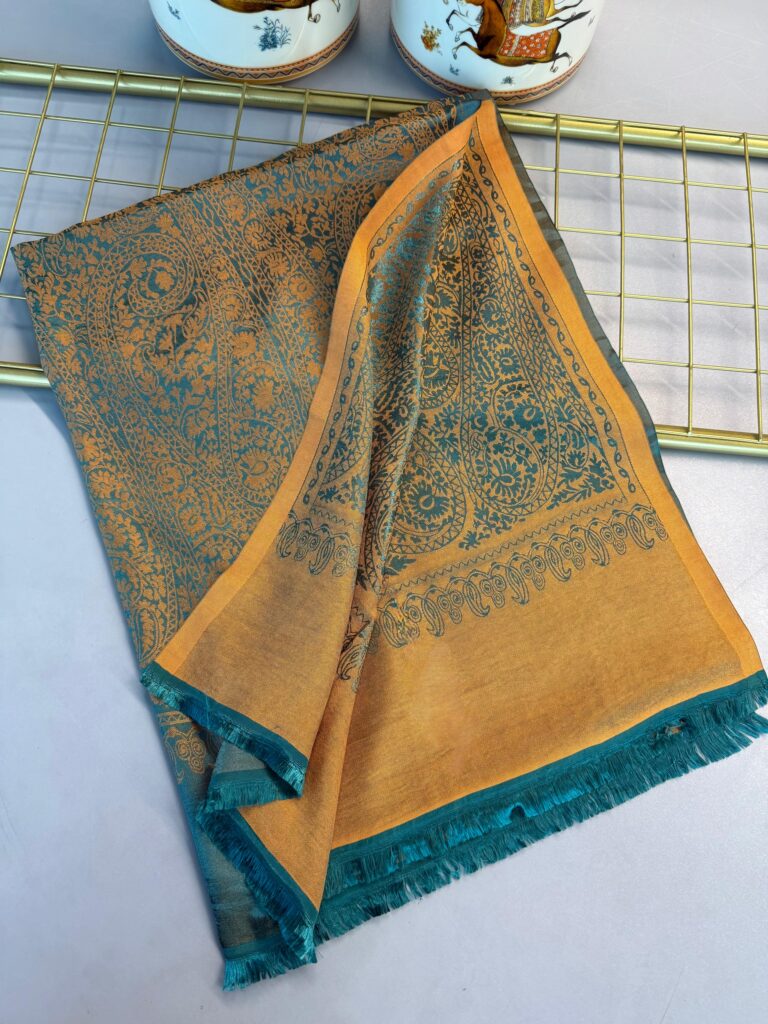 Alin  Etnik Desen Kaşmir Şal -321457-Oranj