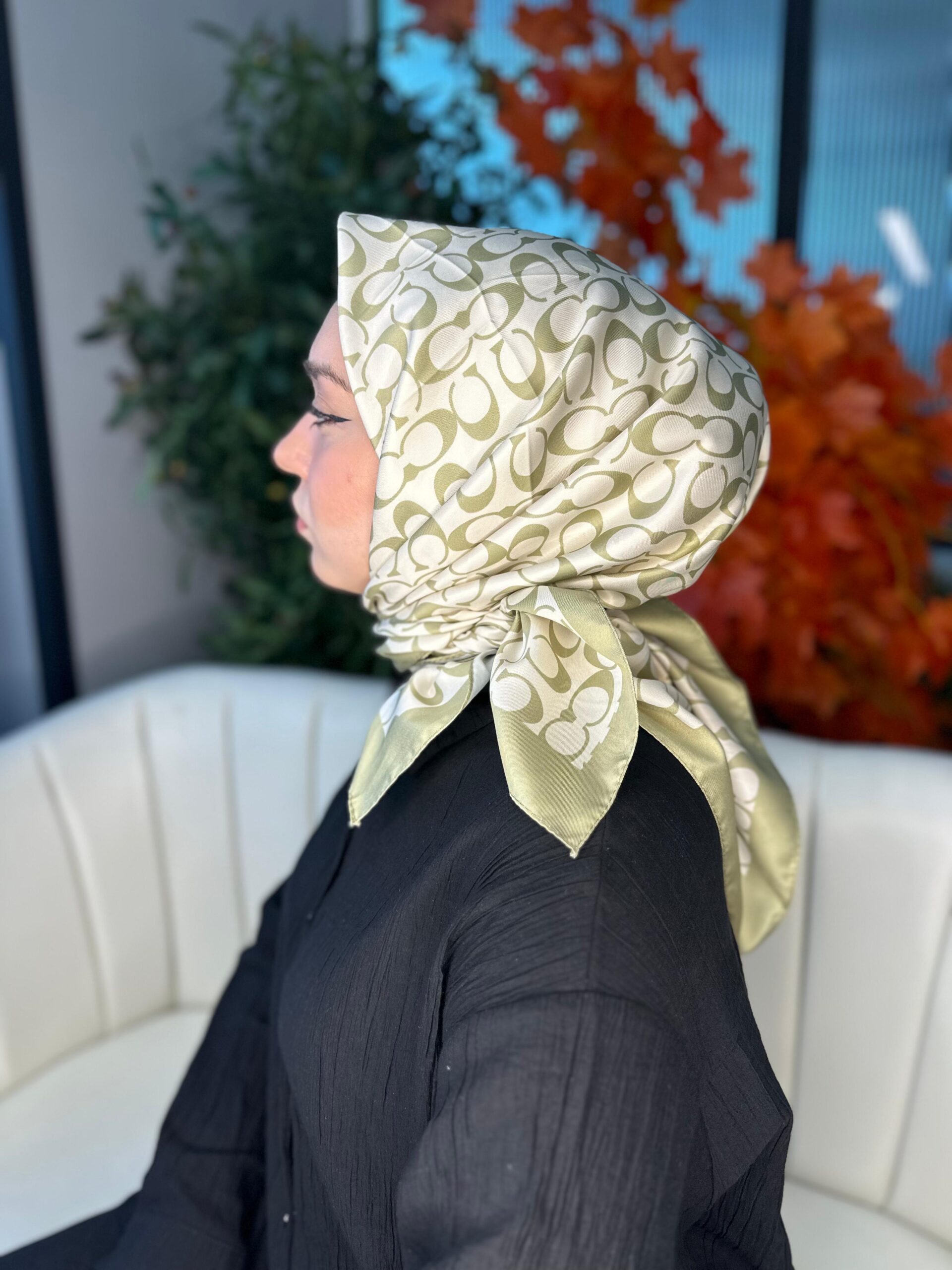 Coach Desen Vual  İpek Eşarp-86826-Çağla