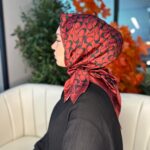 Coach Desen Vual  İpek Eşarp-86826-Kırmızı