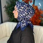 Coach Desen Vual  İpek Eşarp-86826-Lacivert