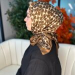 Coach Desen Vual  İpek Eşarp-86826-Kahve