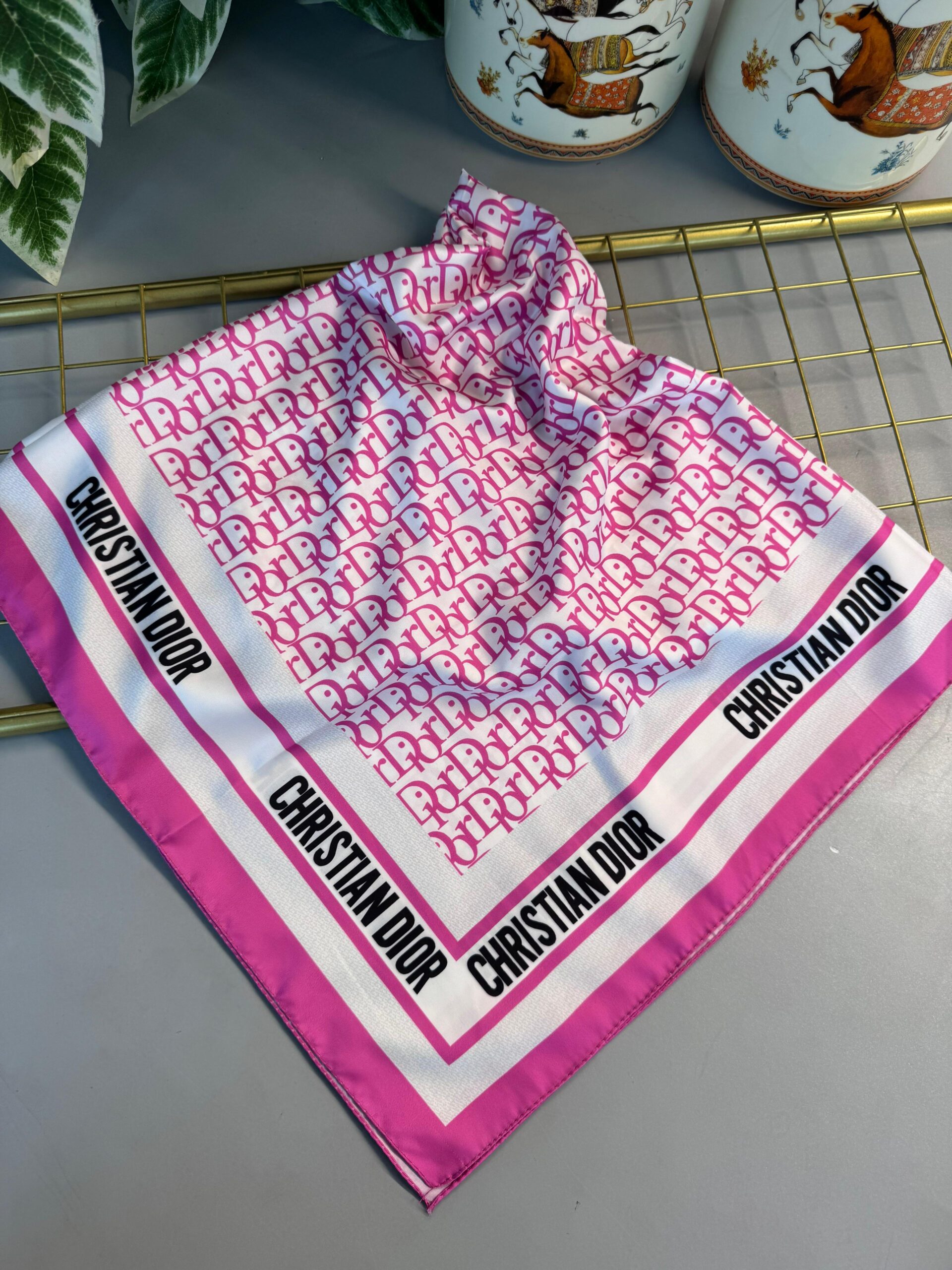 Dior Marka Vual Eşarp-Şeker pembe