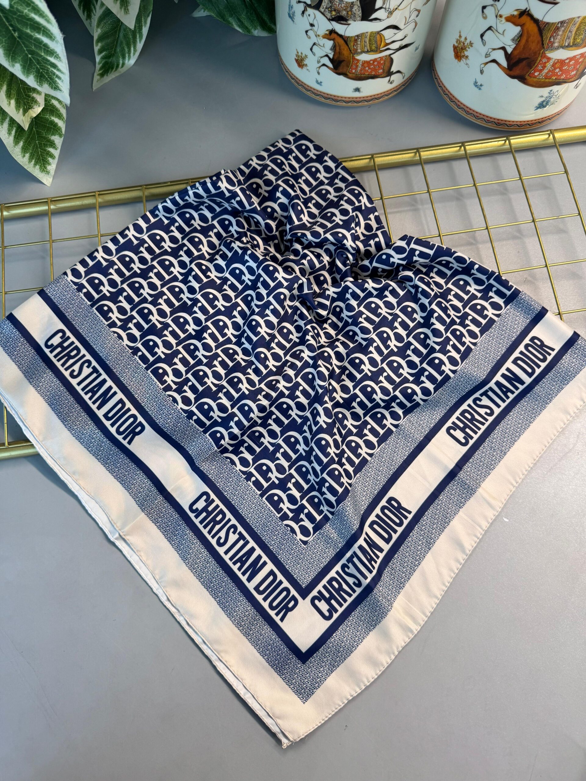 Dior Marka Vual Eşarp-682626 -Lacivert