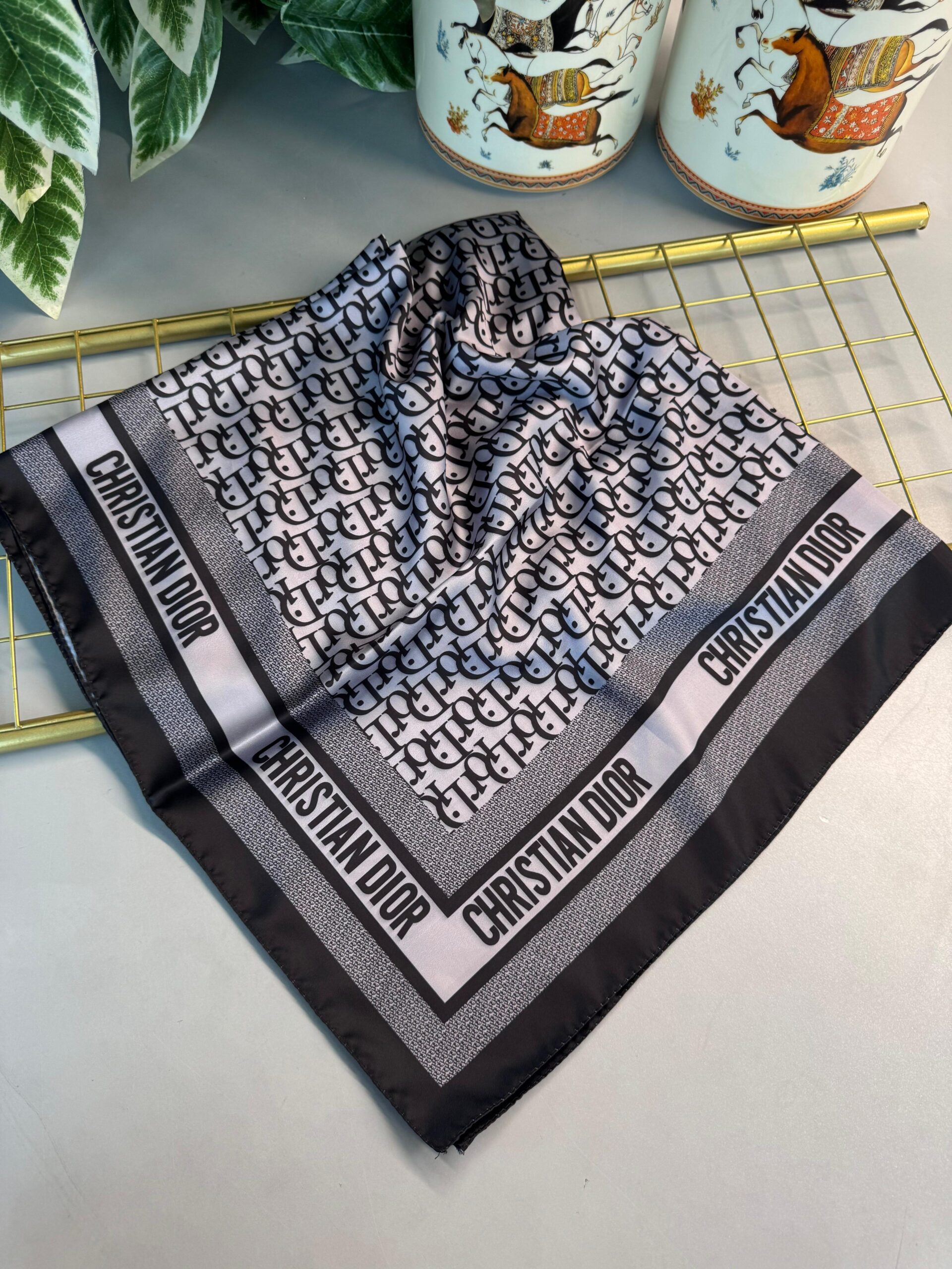 Dior Marka Vual  Eşarp-682626-Antrasit