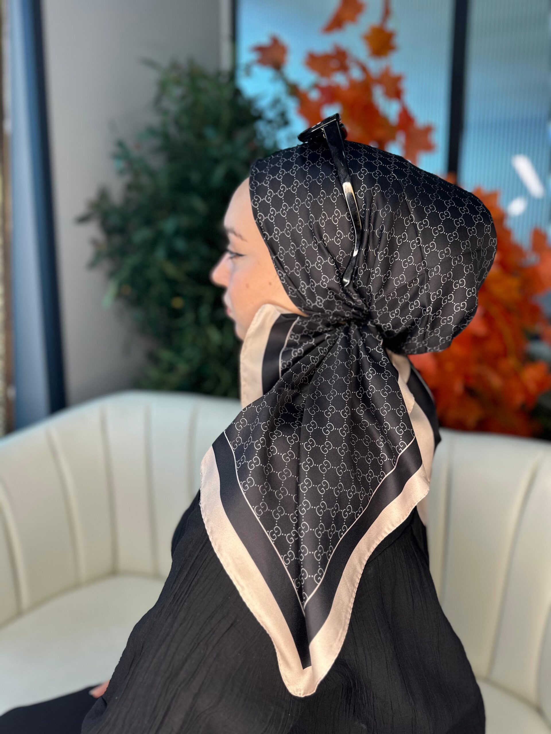 Gucci Desen Vual İpek Eşarp-6204527-Latte