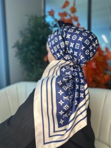 Lv Desen Vual  İpek Eşarp-6204527-Lacivert
