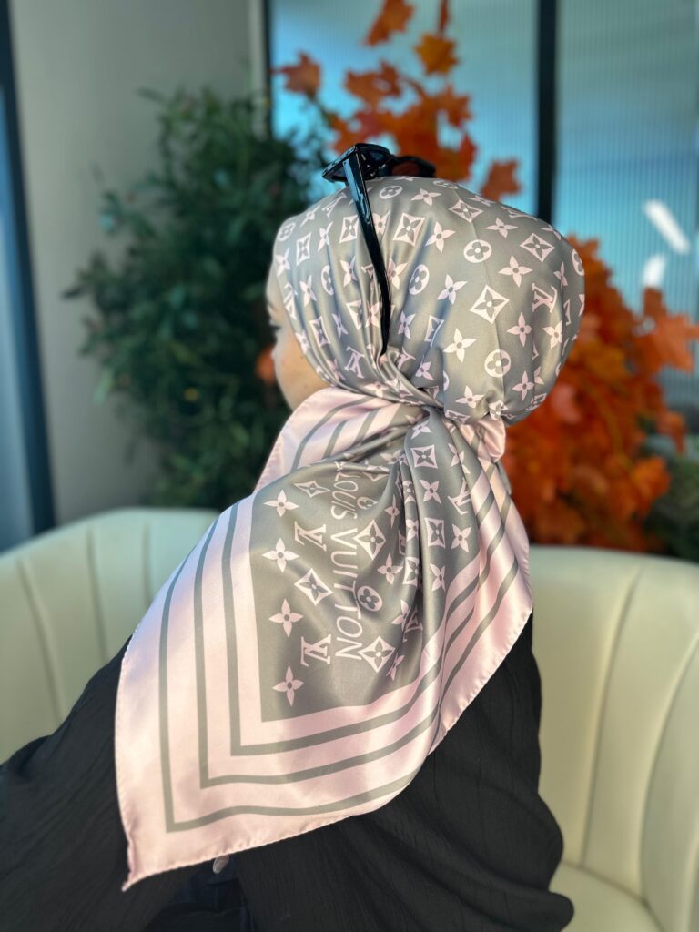 Lv Desen Vual  İpek Eşarp-6204527-Pudra