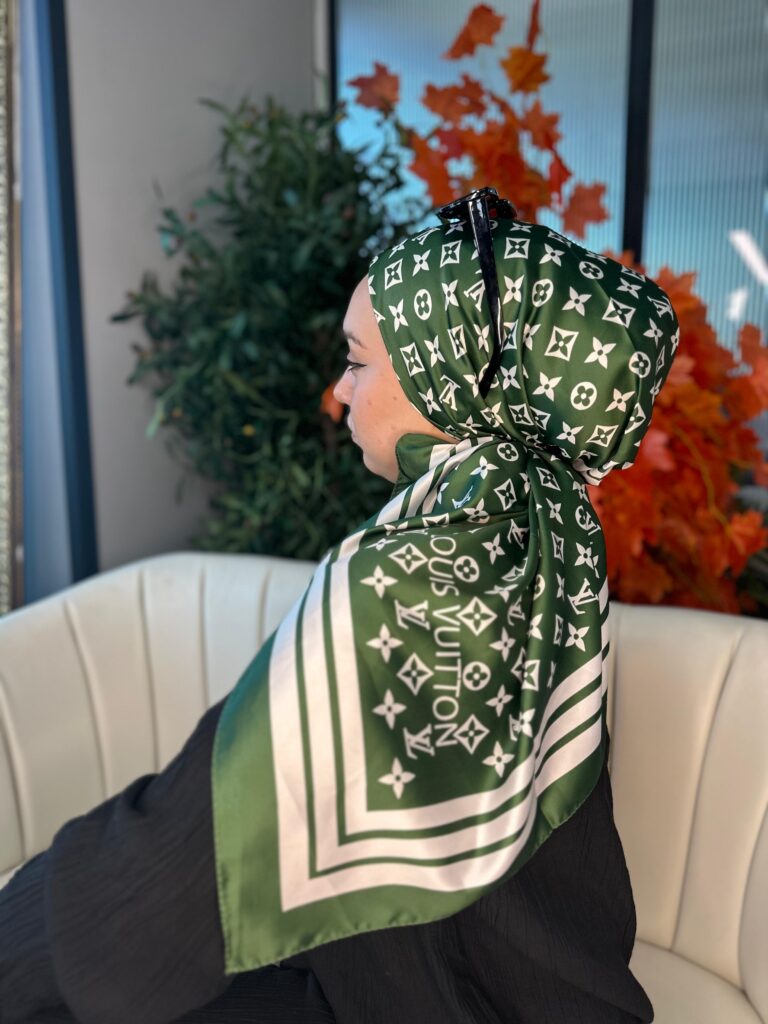 Lv Desen Vual  İpek Eşarp-6204527-Yeşil