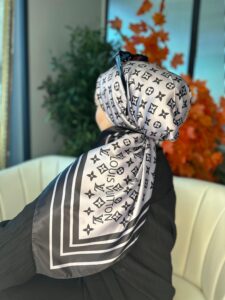 Lv Desen Vual  İpek Eşarp-6204527-Füme