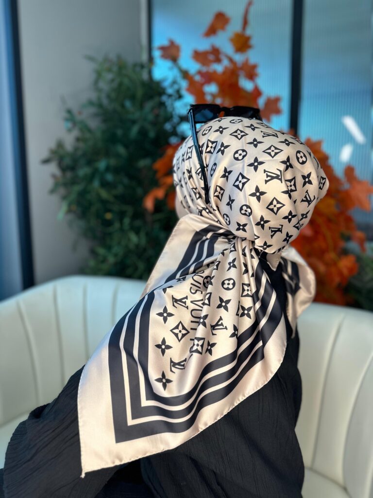 Lv Desen Vual  İpek Eşarp-6204527-Vizon