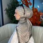 Fendi Desen Vual  İpek Eşarp-6204527-Sütlü kahve