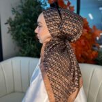 Fendi Desen Vual  İpek Eşarp-6204527-Karamel