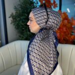 Fendi Desen Vual  İpek Eşarp-6204527-Lacivert