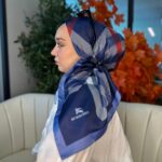 Burberry Kare   Desen Vual  İpek Eşarp-8682626-İndigo