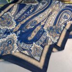 Yeni Etnik Pamuk Soft Şal 65301 - 65301 -Gold  mavi