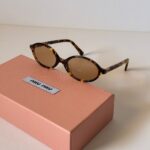 Mıu Mıu İthal Oval Güneş Gözlüğü - Kahve