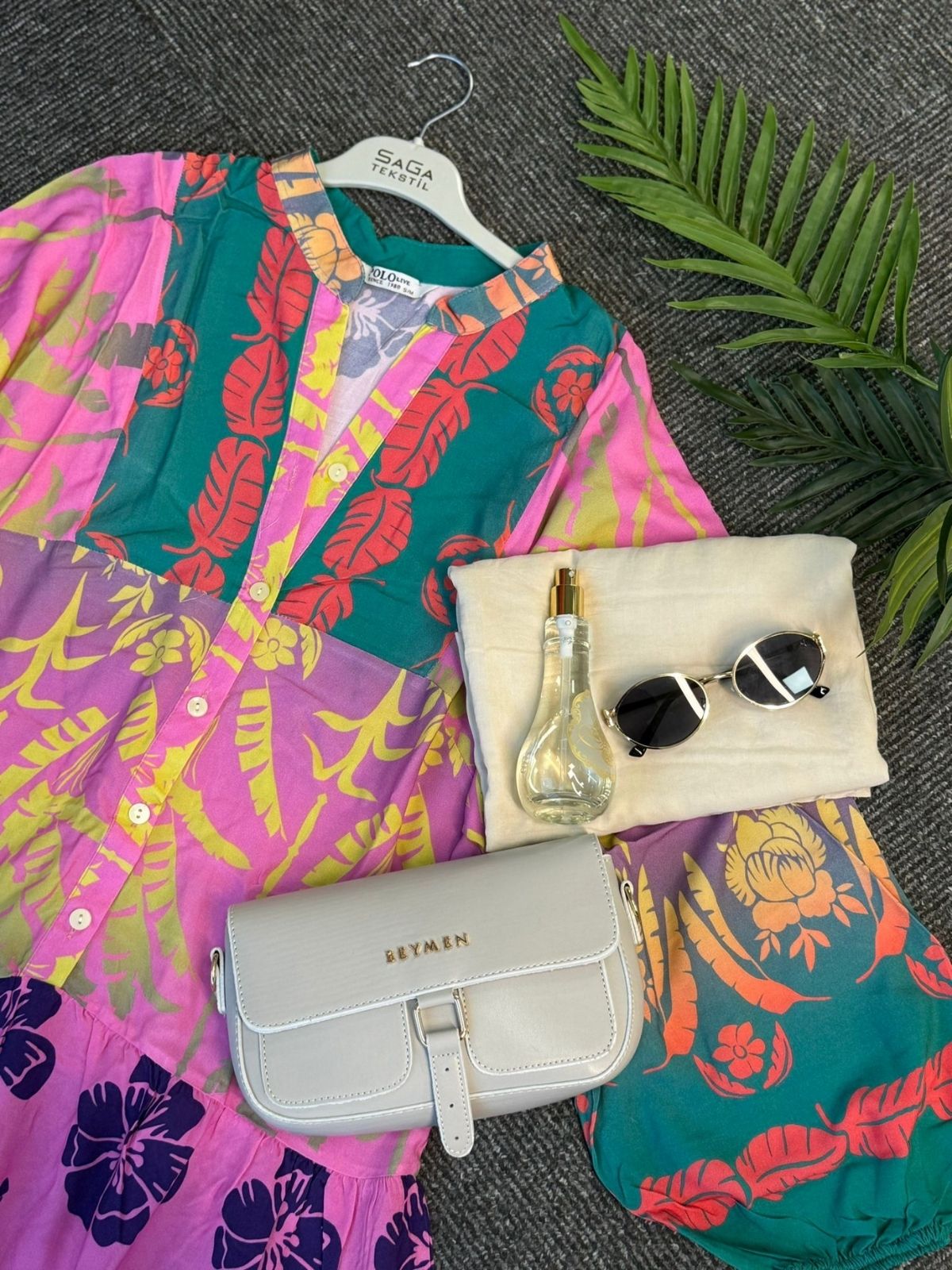 Mona Roza Elbise L10041 -  Pamuk Şekeri