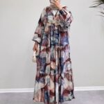 Nora Moon  Elbise  L10042 BÜYÜK BEDEN - Vişne