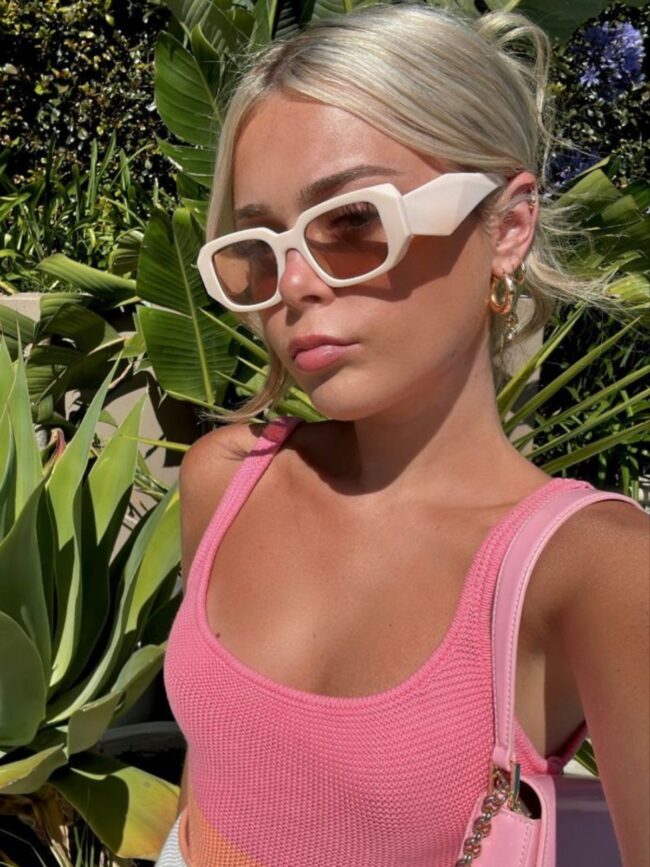 Prada Original Premium Full Set Güneş Gözlüğü - Krem