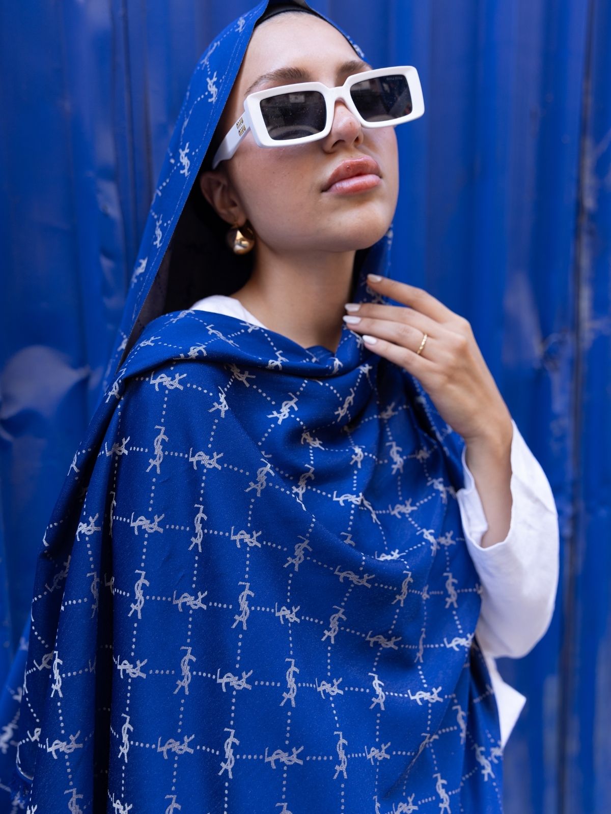 Ysl Desen Kendinden Dokulu Desenli İtalyan Şal-10010-Vizon - Görsel 3