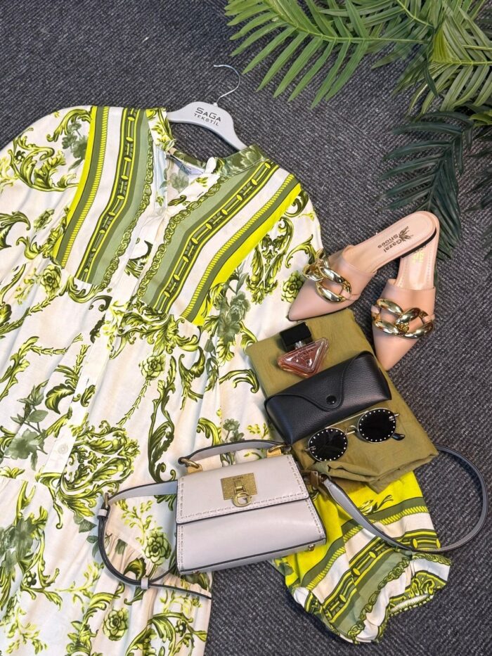 Versace Elbise -1220 - Yeşil