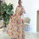 Jasmine Çiçek Bahçesi Elbise - Menekşe