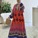 Ada Çiçek Elbise L10014 - Gün Batımı