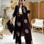 Nakışlı İkili Takım TK10016 -Siyah