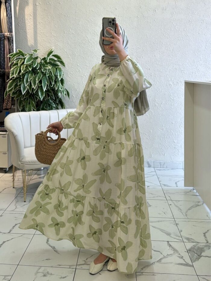 Orchid Maxi Elbise L10019 BÜYÜK BEDEN - Ada Çayı