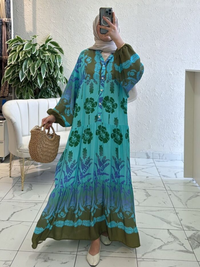 Vehlena Miss Elbise L10022 - Tropik Yeşil