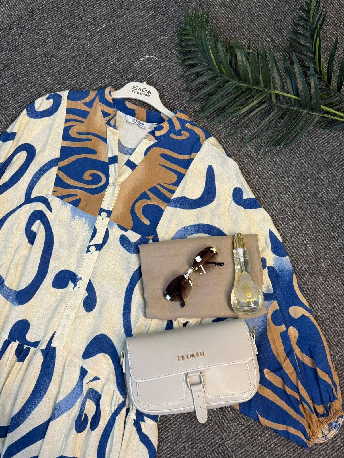 Kum Dalgası Elbise L10026 - Maviella