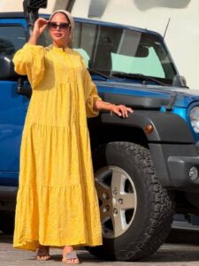 Keten Linen Breeze  Elbise L10066 - Limon Çiçeği