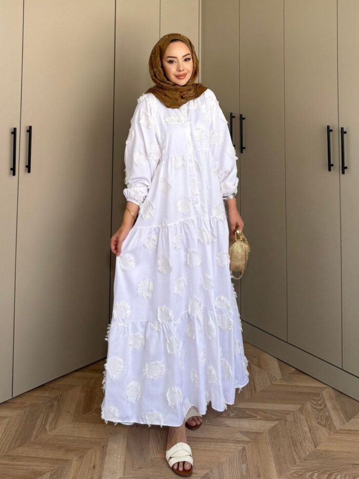 Lola Motif Desen Elbise L10084 - Vanilya