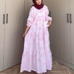 Lola Motif Desen Elbise L10085 - Pembe Rüya