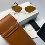 Celine Original Premium Full Set Geometrik Güneş Gözlüğü - Kahve