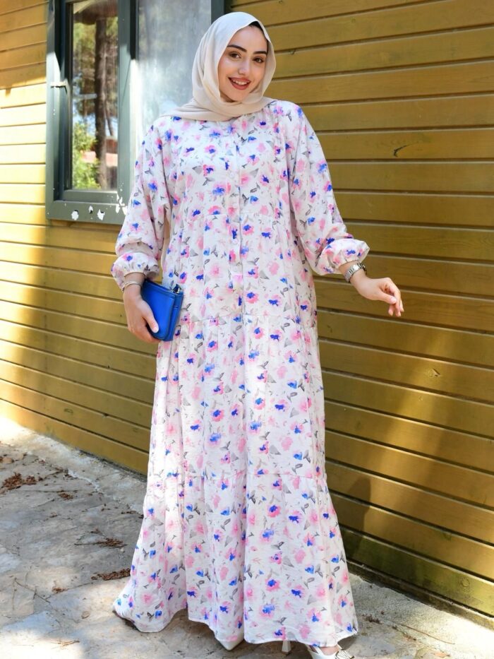 Luna Bloom Elbise L10092 - Gül