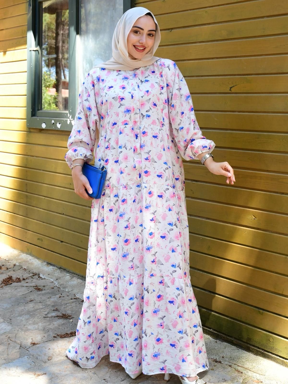 Luna Bloom Elbise L10092 -  Gül