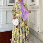 Risonna  Desen Elbise L100125 - Bahar Sarısı