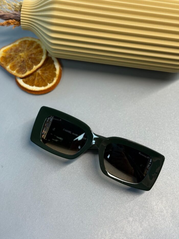 Chanel Dikdörtgen Güneş Gözlüğü - Yeşil