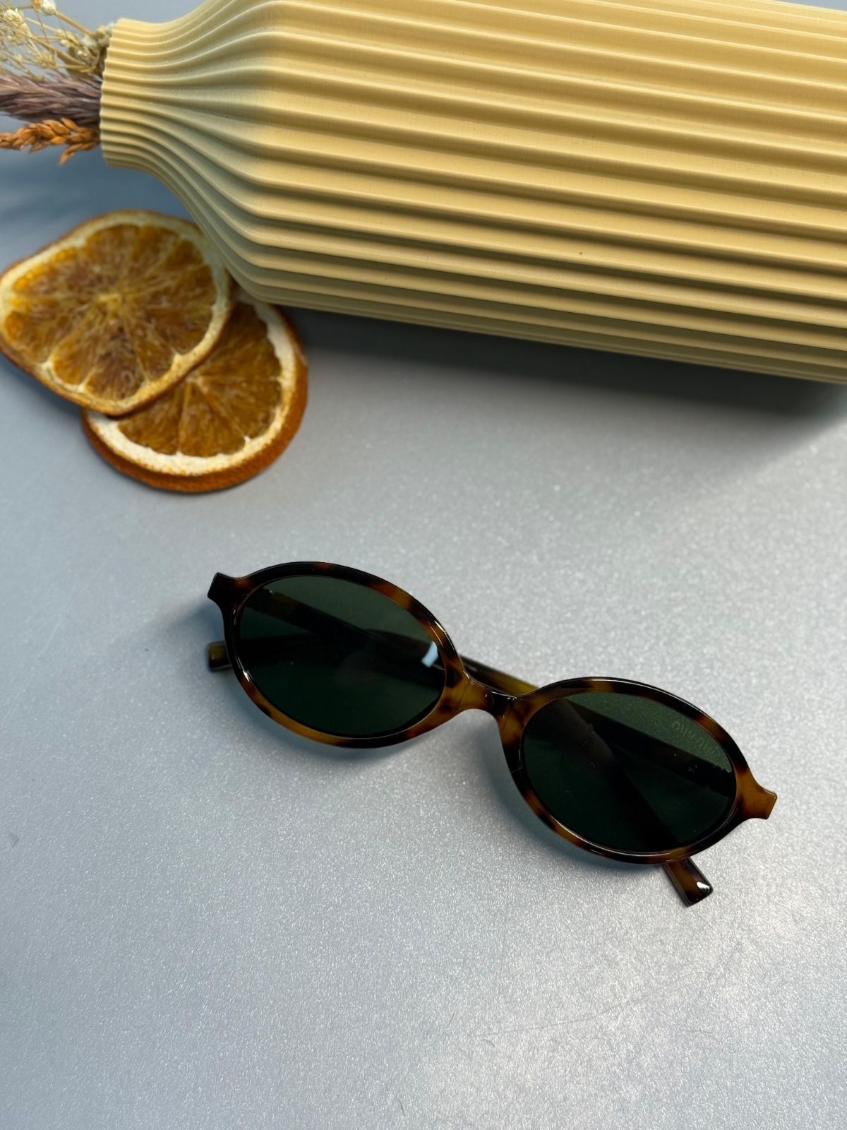 Mıu Mıu İthal Oval Güneş Gözlüğü - Kahve Yeşil