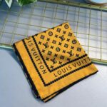 LV Desen Vual İpek Eşarp - Hardal Sarı