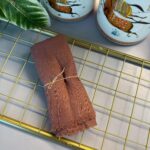 Organic Scarfs Bambu Kraş Şal Modeli -Kestane Kabuğu