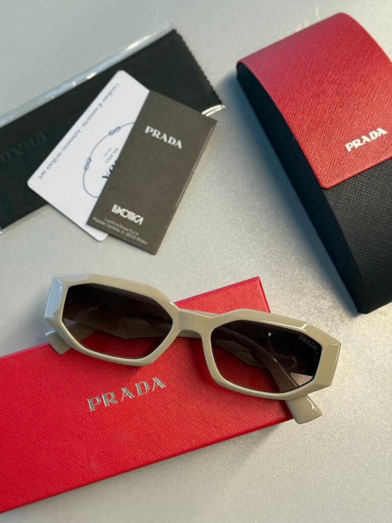 Prada Original Premium Full Set Güneş Gözlüğü - Krem