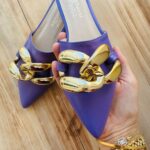 Stiletto Burun Altın Halka – Lila 39 Beden