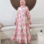 Mimoza Desen Elbise -Pamuk Şekeri