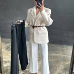 Palazzo Çımalı Pantolon  PNT100137 - Beyaz