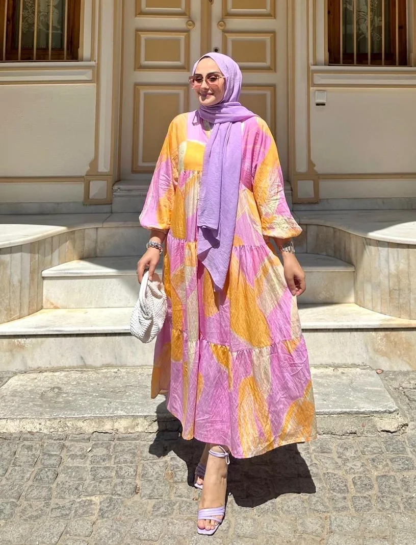 Mango Tropik Elbise -  Günbatımı